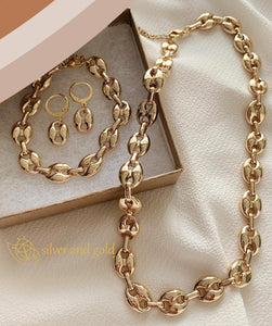 SET PUFF 3 PIECES GOLD PLATED