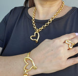 HEART ROLO CHAIN MICRONS GOLD