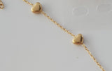 STAINLESS STEEL CHAIN INTERLINED HEARTS GOLD PLATED 18K